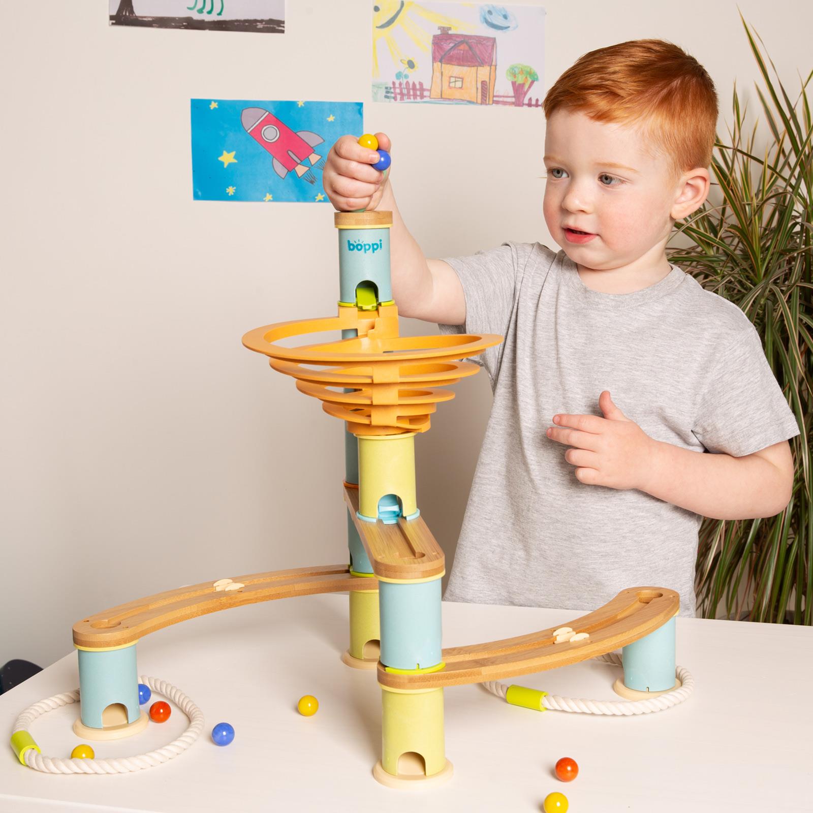 Kugelbahn Umweltfreundlich Holz Bambus Rennen Kinder Bildungs Spielset boppi - Bild 45 von 76