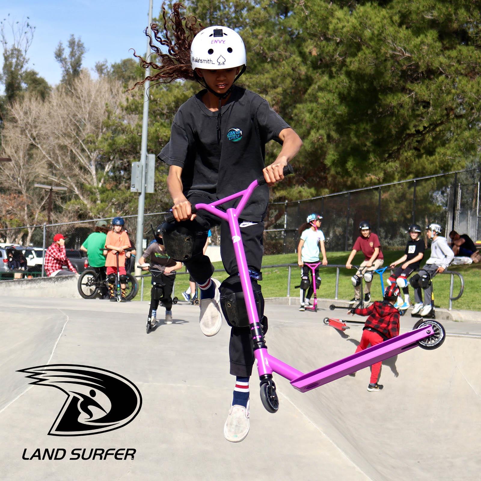 Kids Stunt Scooter Child 360 Degree Spin 2 Wheel Trick Scooter by Land Surfer - Picture 92 of 105