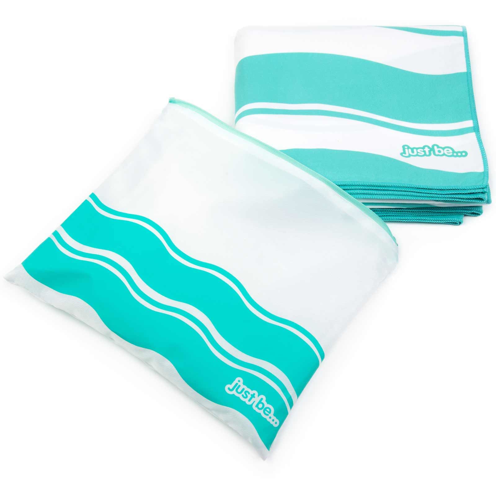 Compact Large Quick Dry Microfibre Beach Towel with Travel Bag Camping