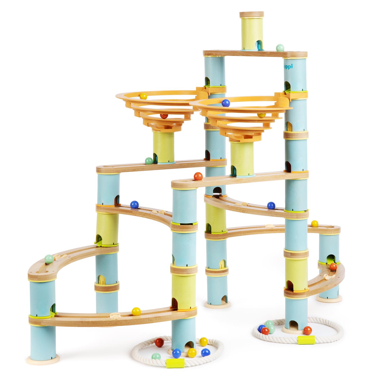 Kugelbahn Umweltfreundlich Holz Bambus Rennen Kinder Bildungs Spielset boppi - Bild 25 von 76