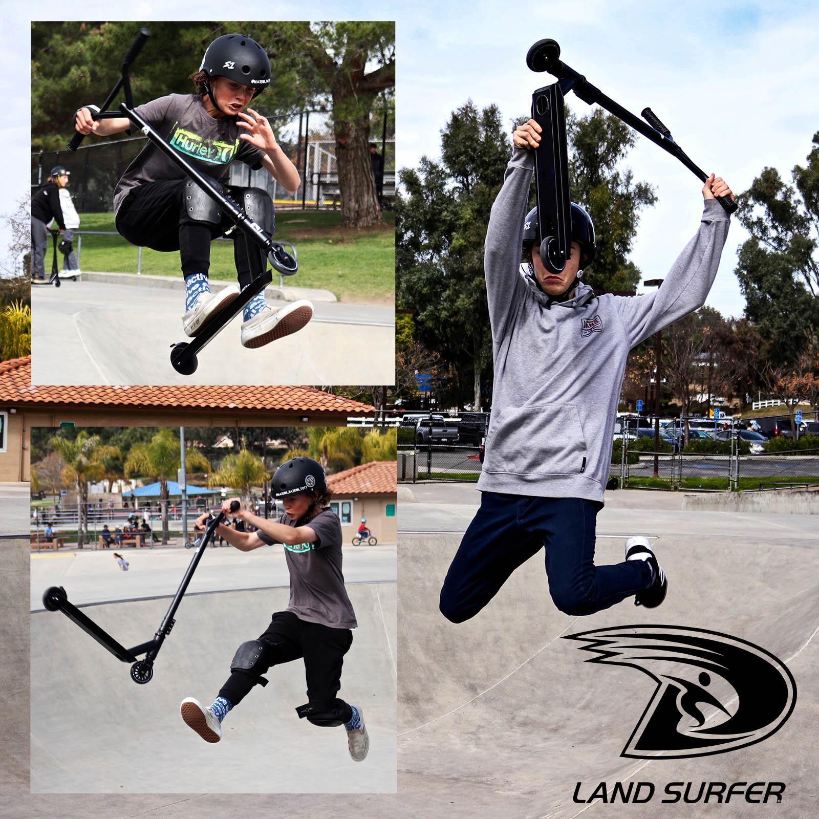 Kids Stunt Scooter Child 360 Degree Spin 2 Wheel Trick Scooter by Land Surfer - Picture 48 of 105