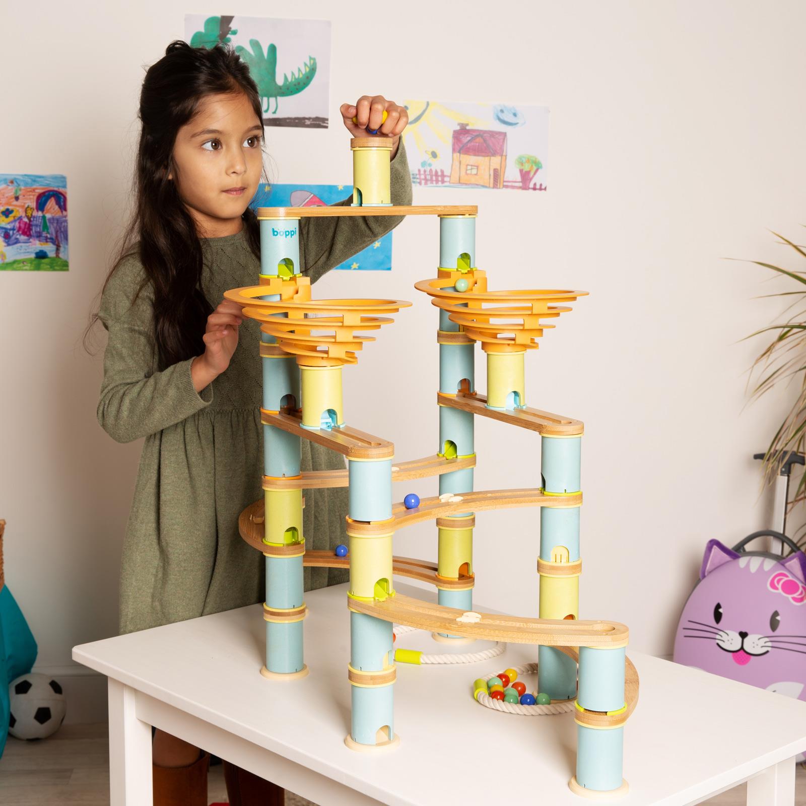 Kugelbahn Umweltfreundlich Holz Bambus Rennen Kinder Bildungs Spielset boppi - Bild 27 von 76