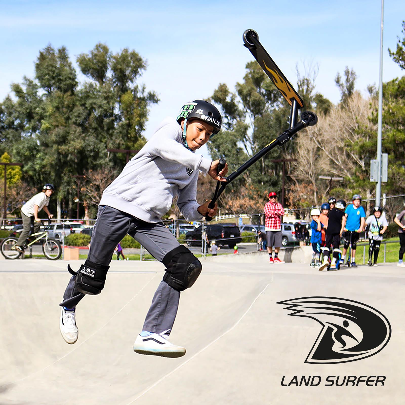 Kids Stunt Scooter Child 360 Degree Spin 2 Wheel Trick Scooter by Land Surfer - Picture 59 of 105
