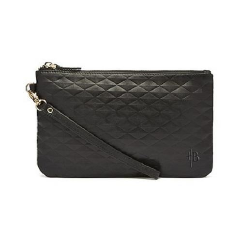 Mighty Purse Diamond Black Genuine Leather Cell Phone Charger By