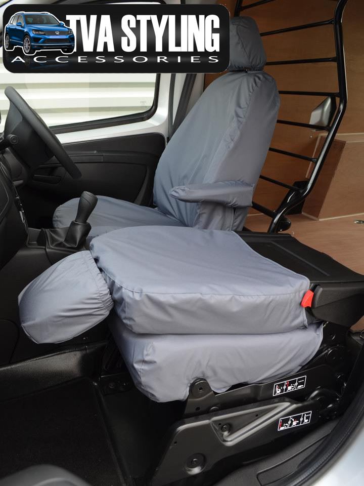 PEUGEOT BOXER NEW SHAPE Heavy Duty Grey Van Seat Covers 100/% Waterproof