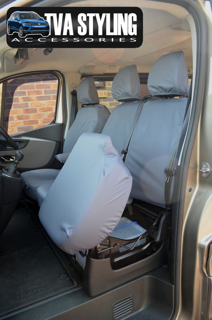 Renault Trafic Van 2006-2014 Tailored /& Waterproof Black Seat Covers UK Made NA