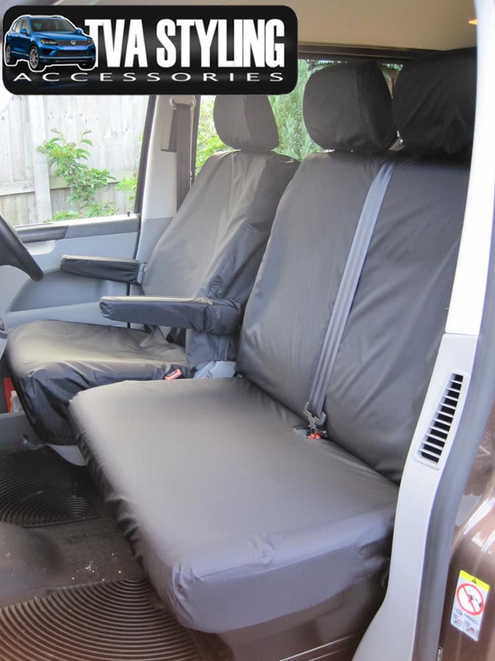 VW Transporter T5 2003-09 Black Tailored /& Waterproof Front Seat Covers