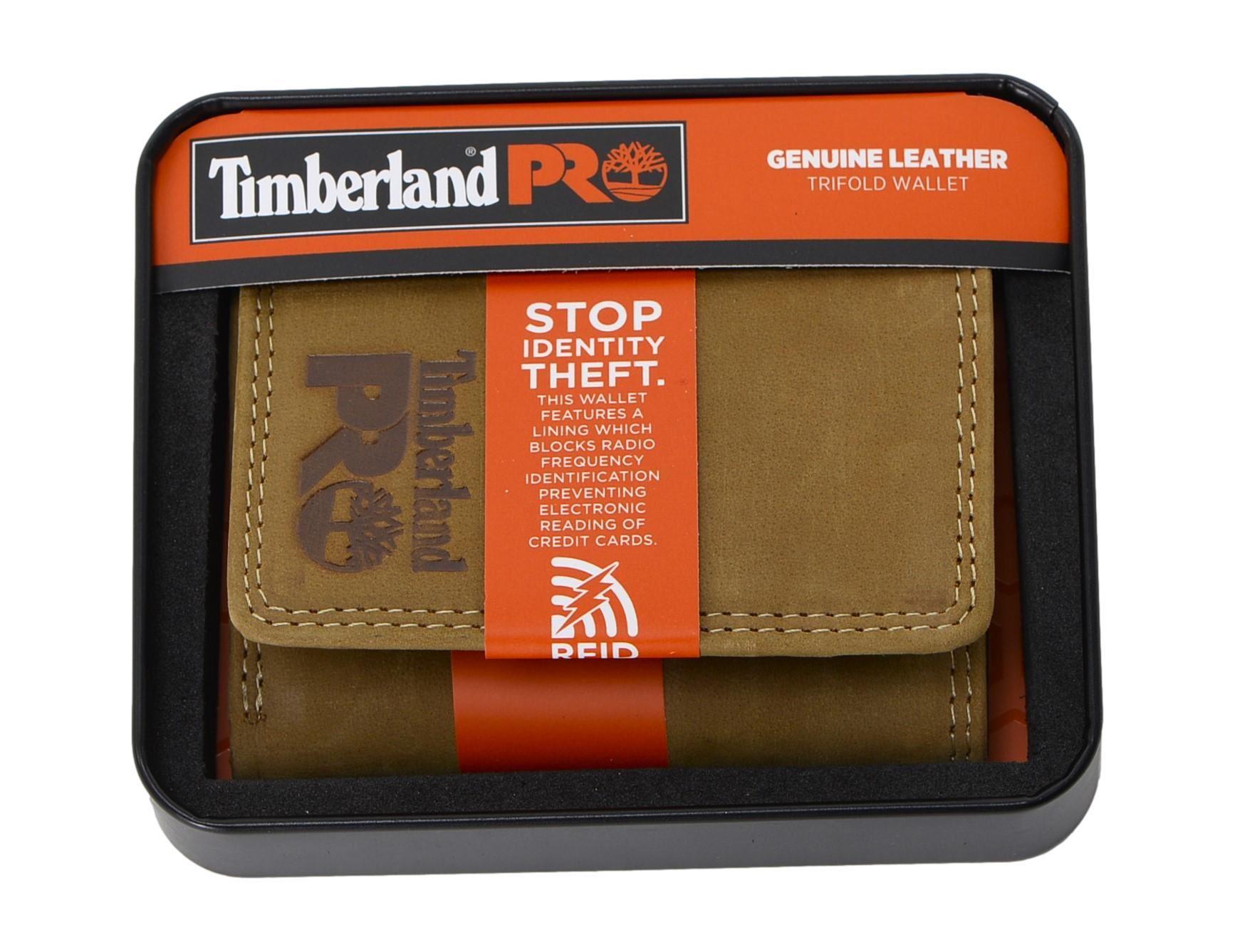 Timberland PRO Men's RFID Trifold Leather Wallet with ID Window - Picture 12 of 17