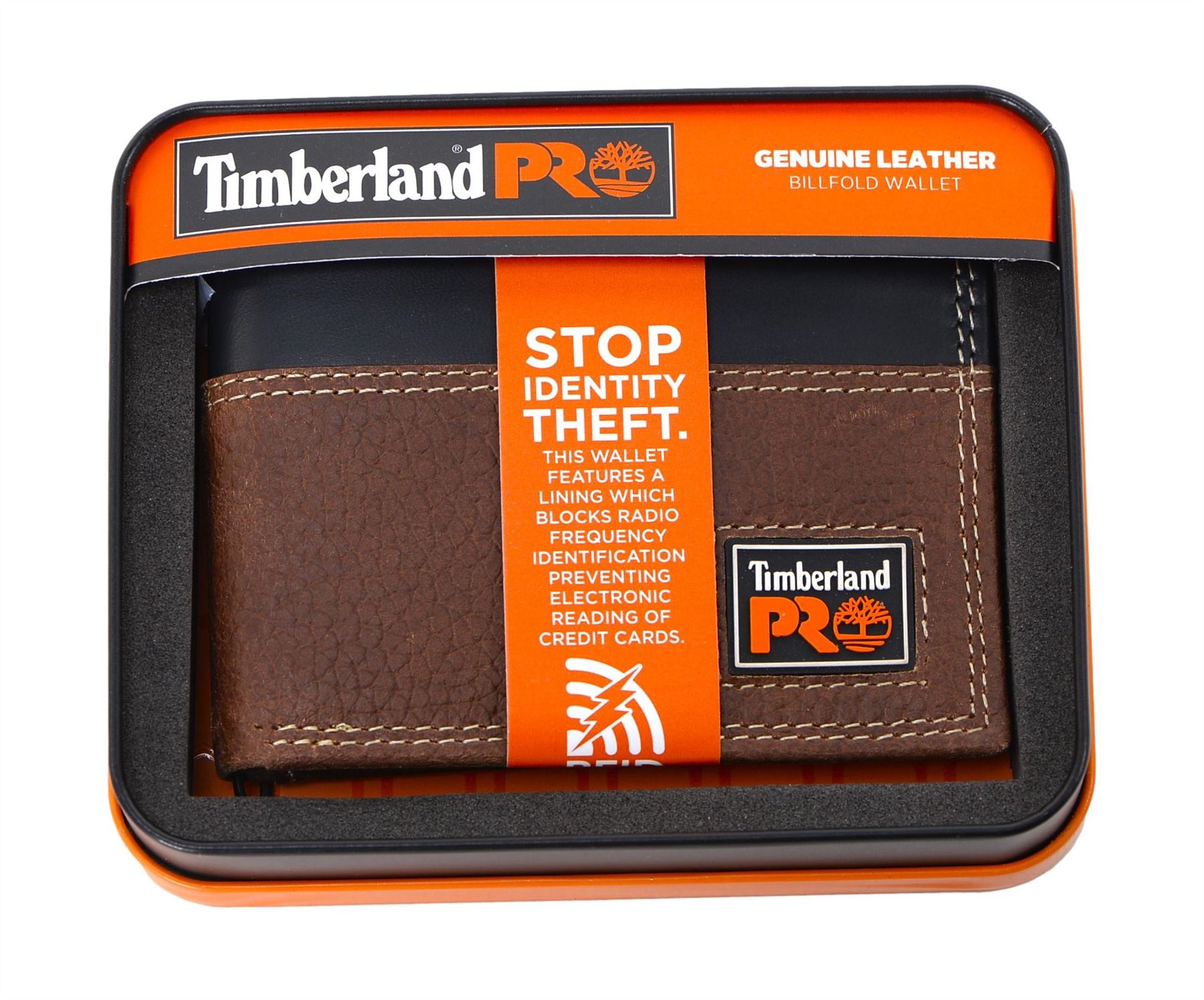 Timberland PRO Men's Slim Leather RFID Bifold Wallet with Back ID Window - Picture 5 of 9