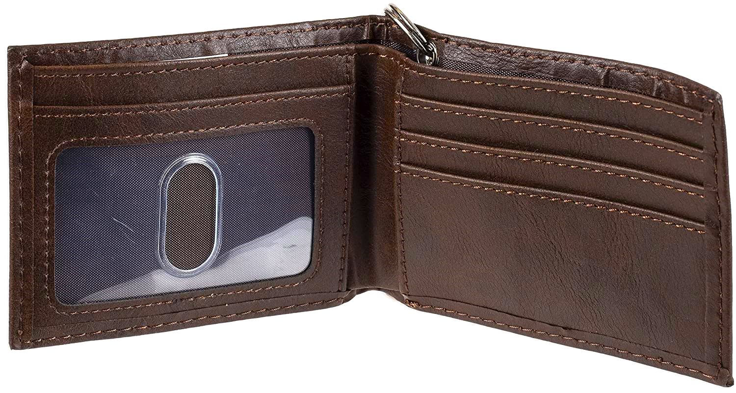 Dickies Men's Leather Slimfold Wallet With Chain