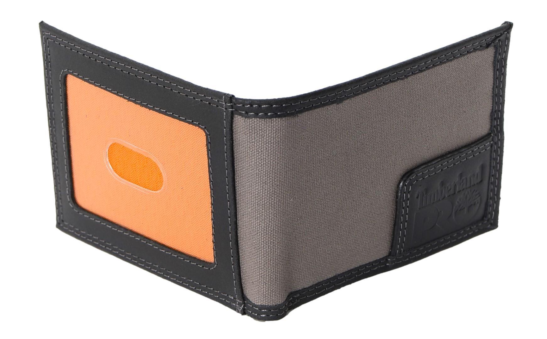Timberland PRO Men's Canvas Leather RFID Bifold Wallet with Back ID Window - Picture 10 of 17
