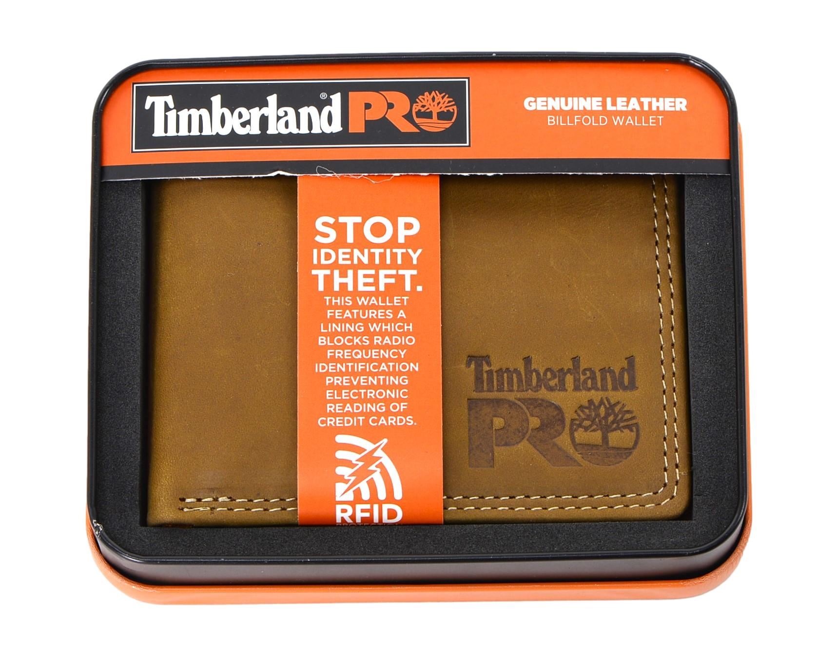 Timberland Pro schmale Herren-Geldbörse aus Leder mit RFID-Faltung und Ausweisfenster hinten - Bild 12 von 17