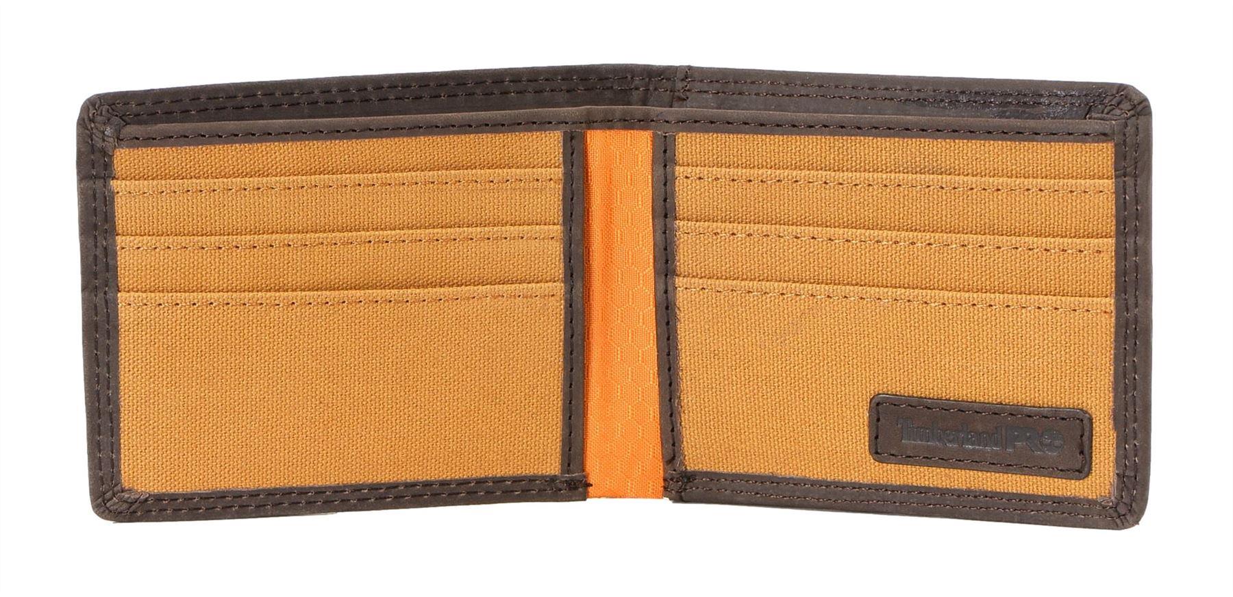 Timberland Pro schmale Herren-Geldbörse aus Leder mit RFID-Faltung und Ausweisfenster hinten - Bild 9 von 17