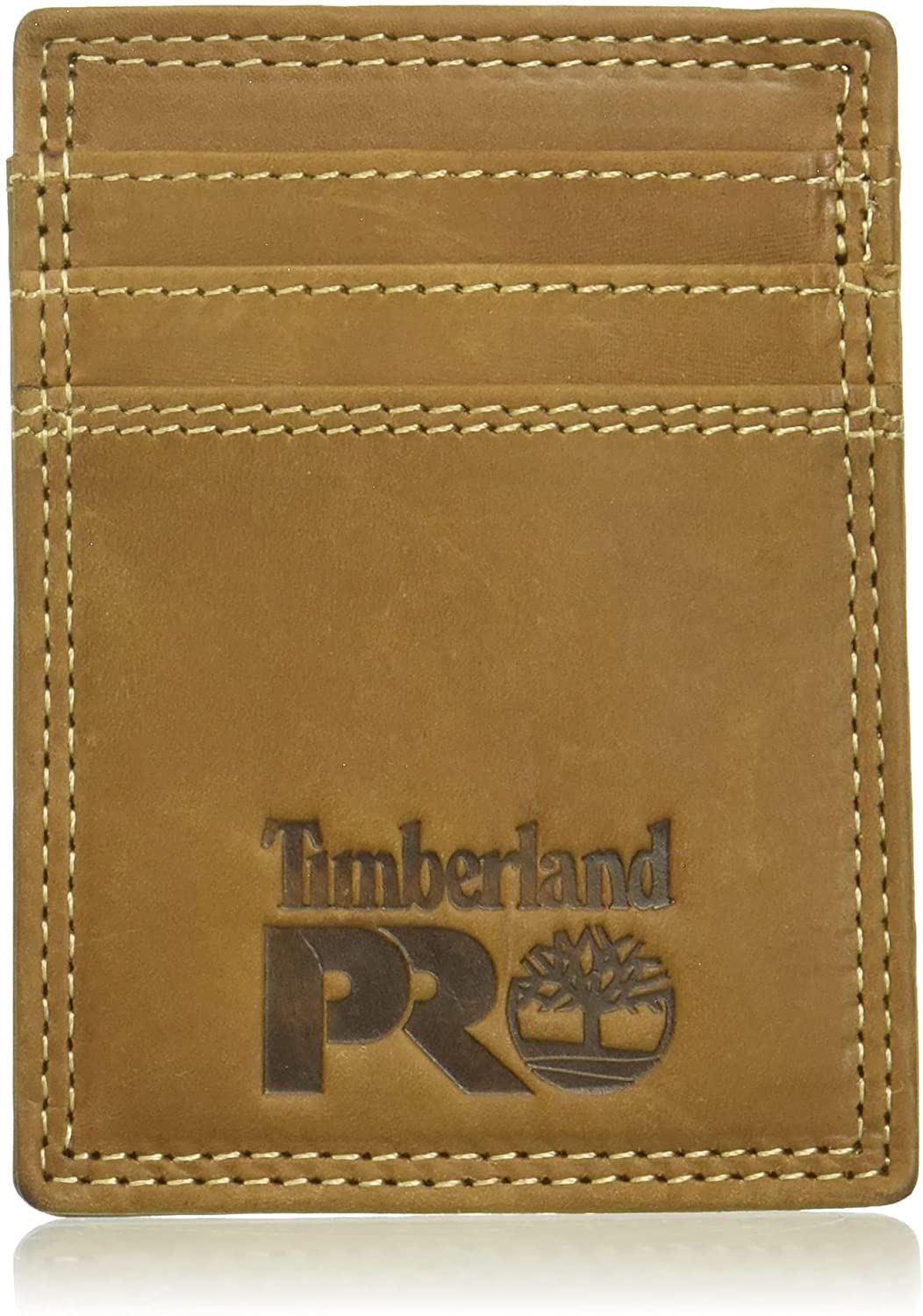 Timberland PRO Men's Leather Front Pocket Wallet with Money Clip Accessory - Picture 7 of 10