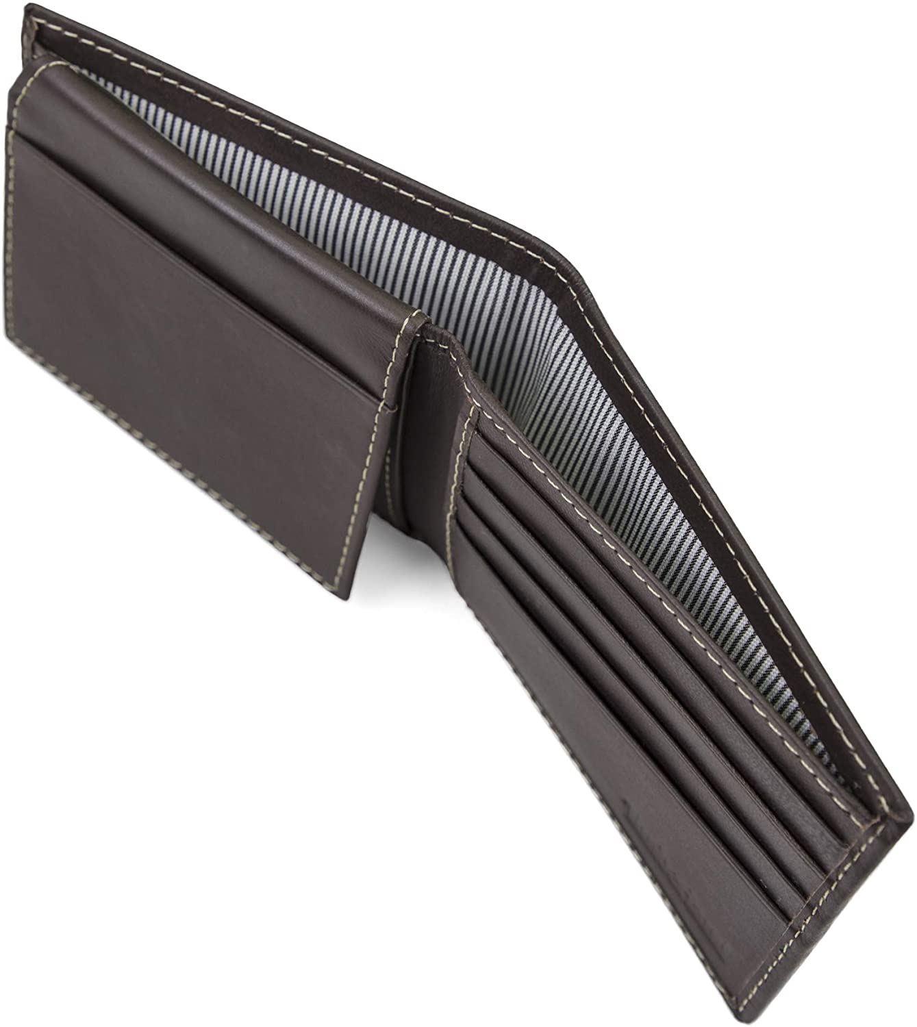 Timberland Men's Genuine Smooth Leather Cloudy Passcase Bifold Wallet - Picture 18 of 35