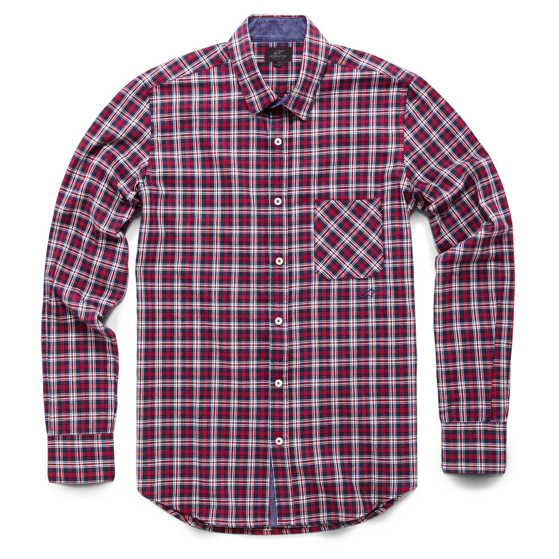 Alpinestars Shirt - Men's Plaid Long Sleeve Woven Shirt Red - Picture 2 of 3