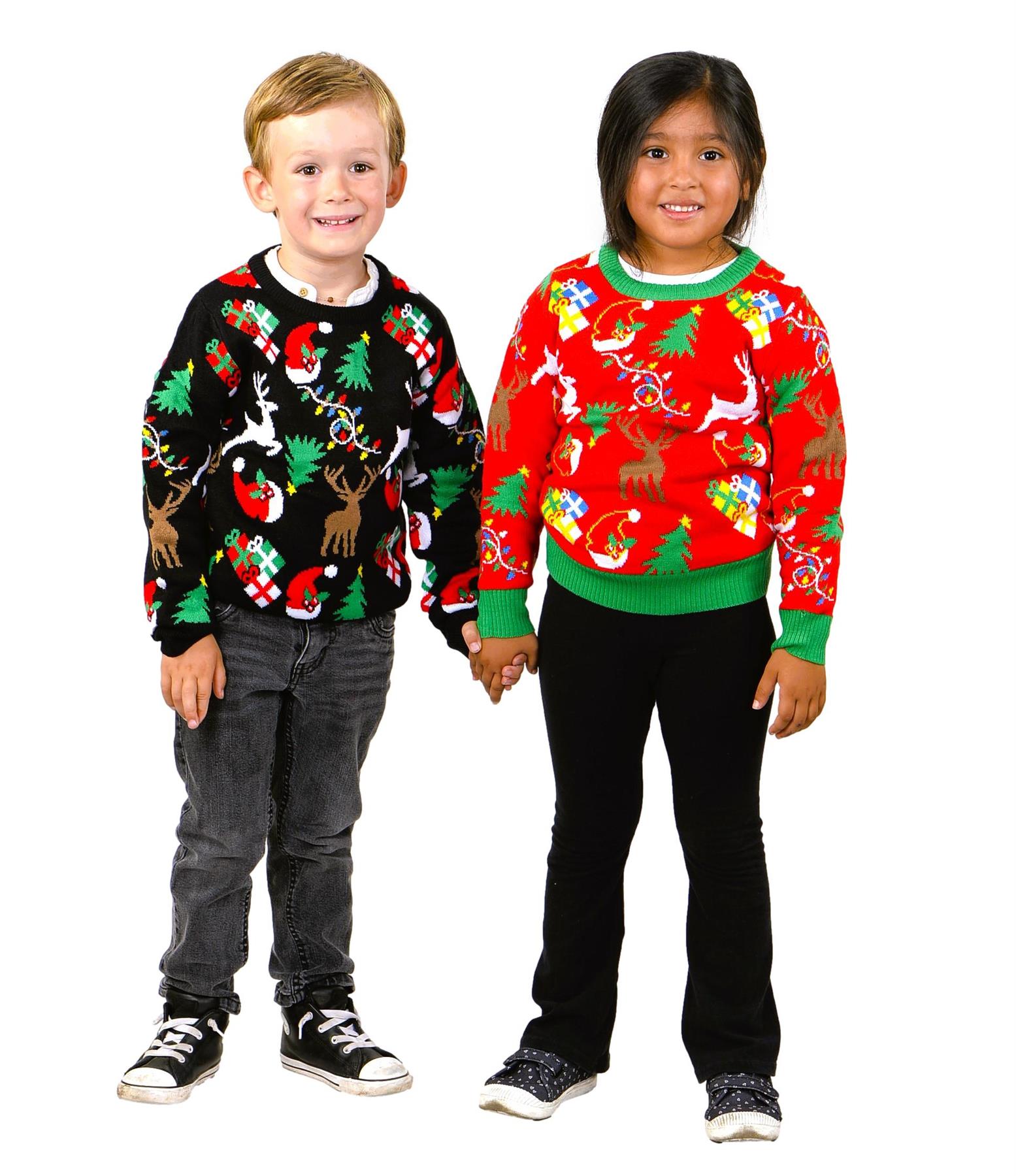 SOCAL LOOK Kinder Ugly Christmas Sweater - Lustiger Urlaubspullover für Jungen & Mädchen - Bild 5 von 11