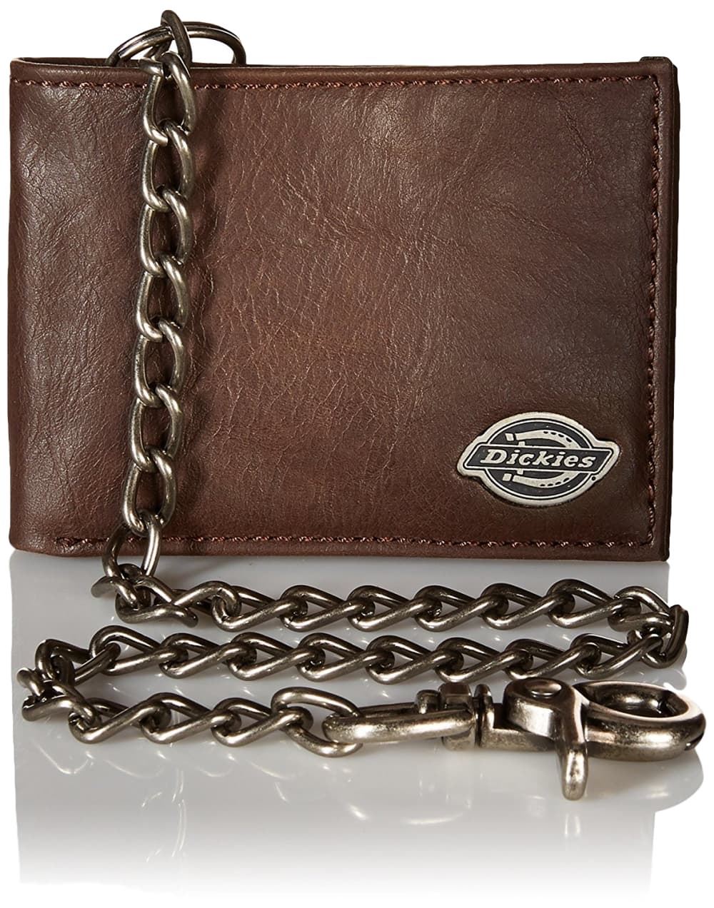 Dickies Men's Leather Slimfold Wallet With Chain