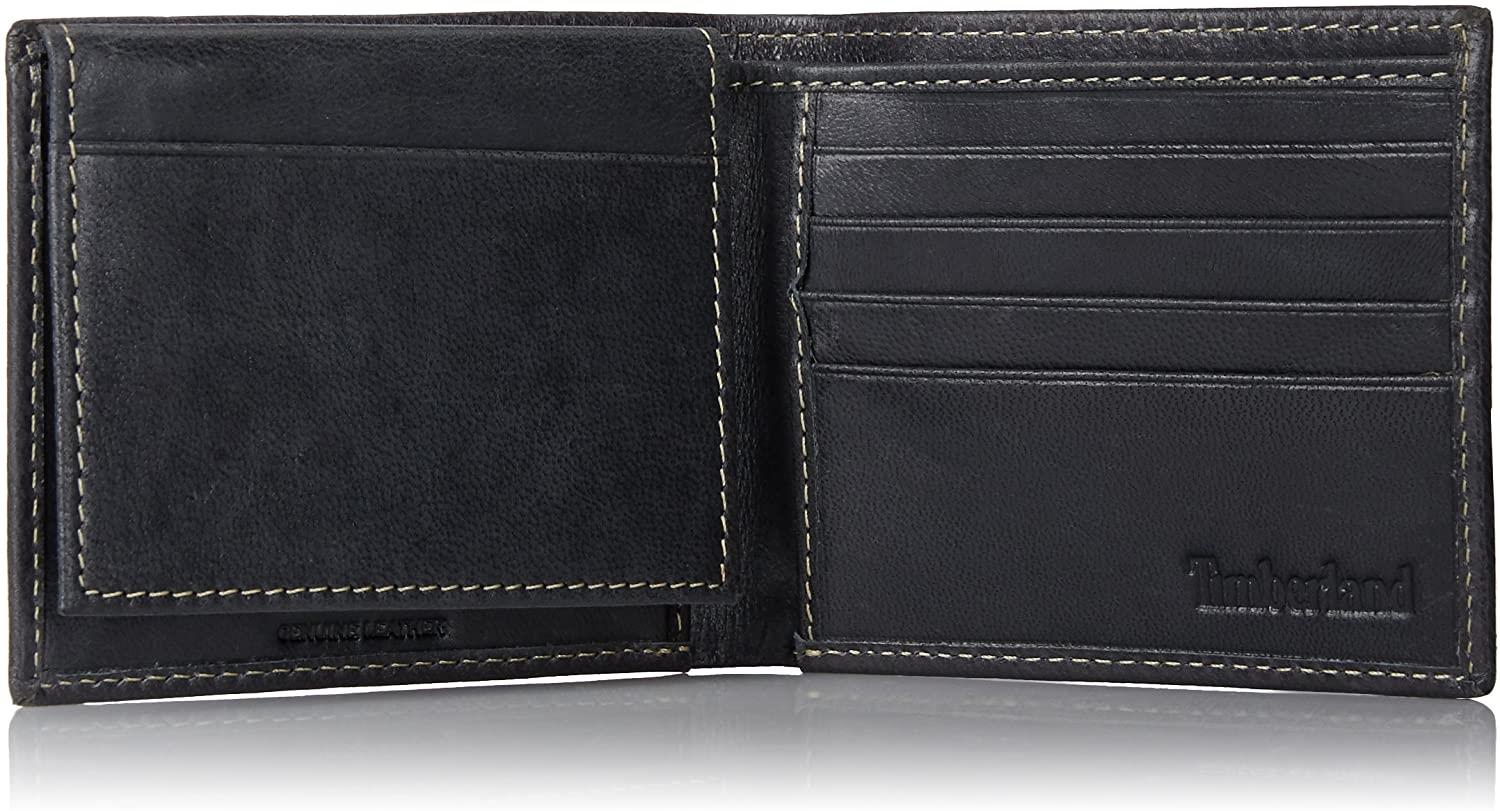 Timberland Men's Genuine Smooth Leather Cloudy Passcase Bifold Wallet - Picture 11 of 35