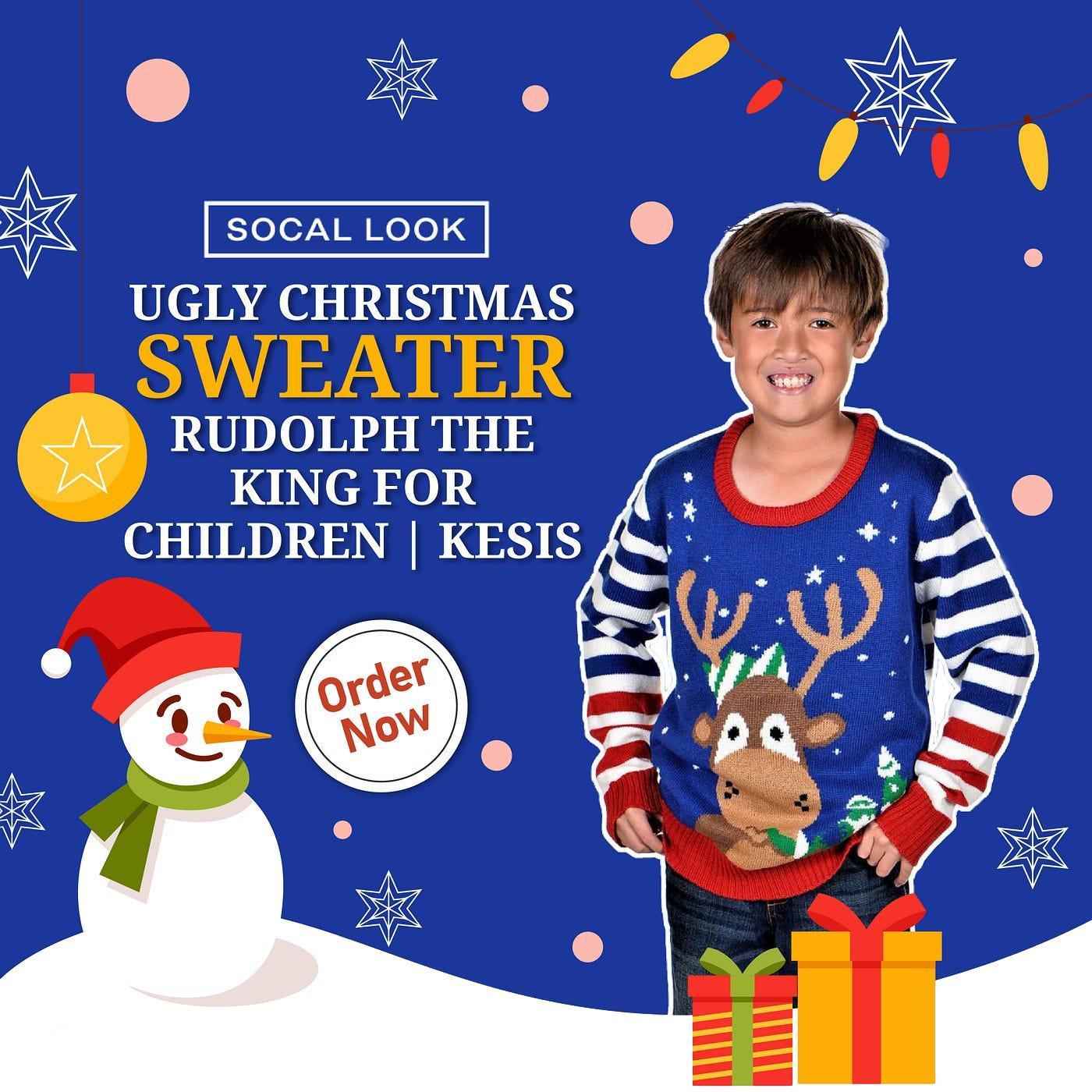KESIS Kids Ugly Christmas Sweater - Funny Holiday Pullover for Boys & Girls - Picture 3 of 12