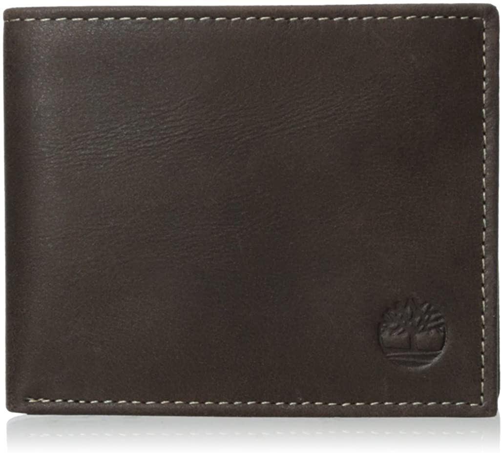 Timberland Men's Genuine Smooth Leather Cloudy Passcase Bifold Wallet - Picture 14 of 35