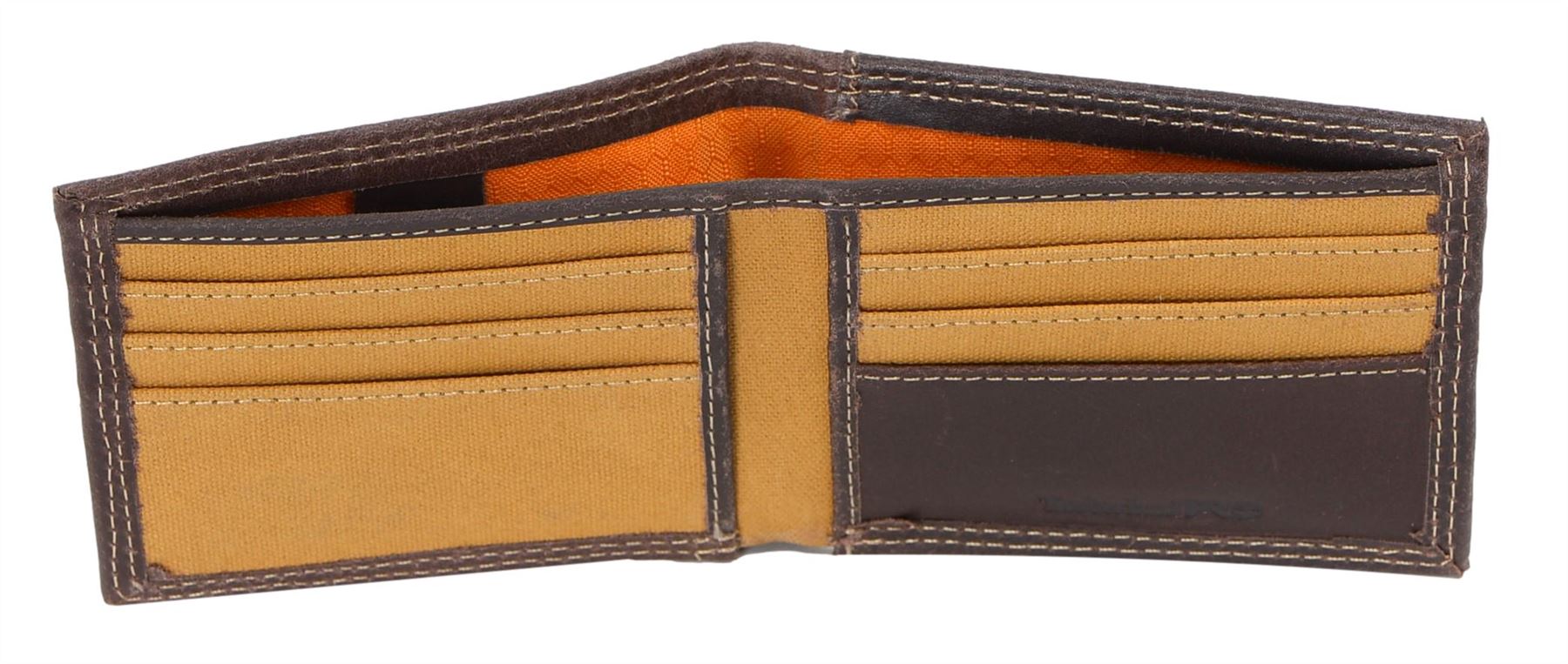Timberland PRO Men's Canvas Leather RFID Bifold Wallet with Back ID Window - Picture 15 of 17