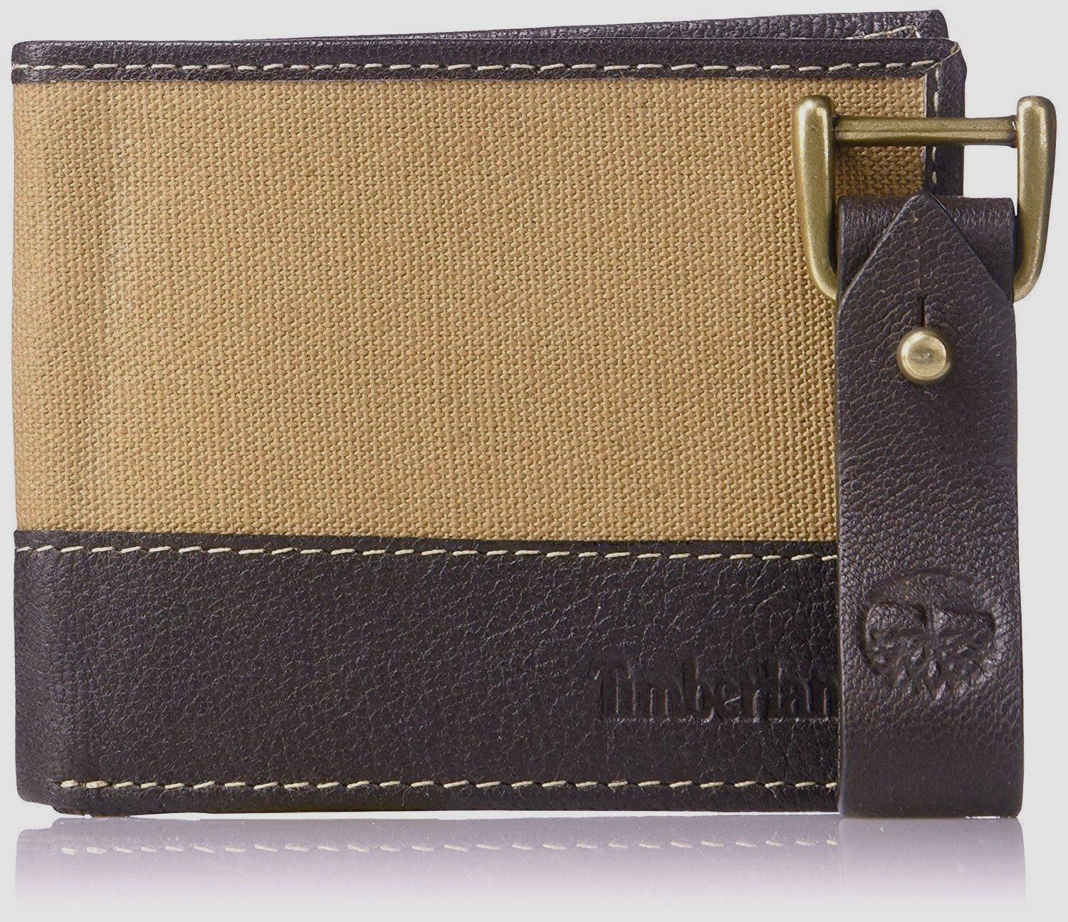 Timberland Men's Canvas Leather Billfold Wallet with Key FOB - Picture 19 of 25