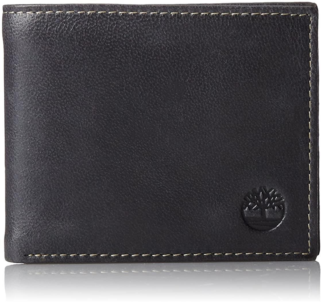 Timberland Men's Genuine Smooth Leather Cloudy Passcase Bifold Wallet - Picture 7 of 35