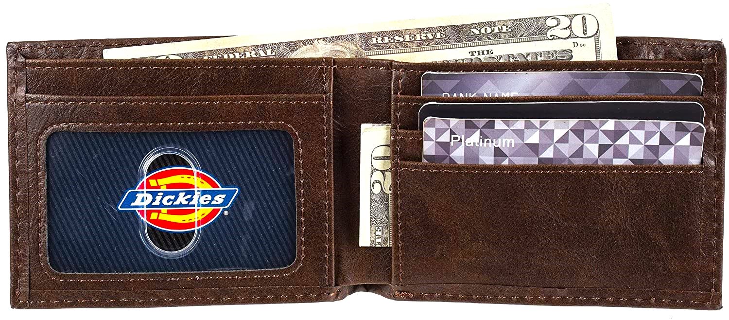 Dickies Men's Leather Slimfold Wallet With Chain