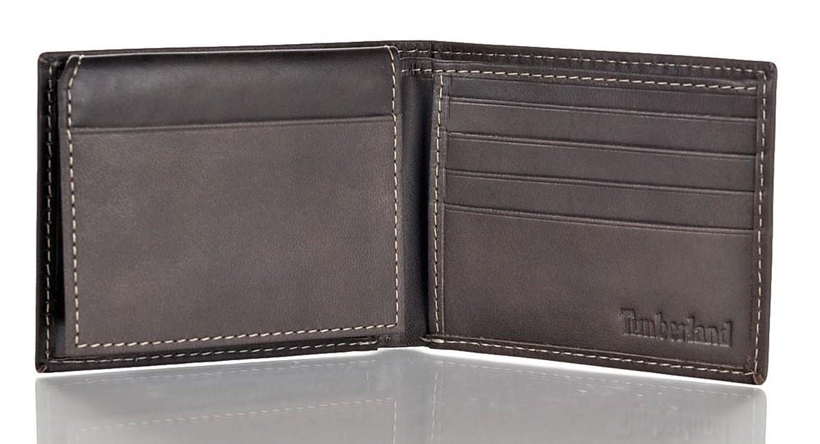 Timberland Men's Genuine Smooth Leather Cloudy Passcase Bifold Wallet - Picture 17 of 35