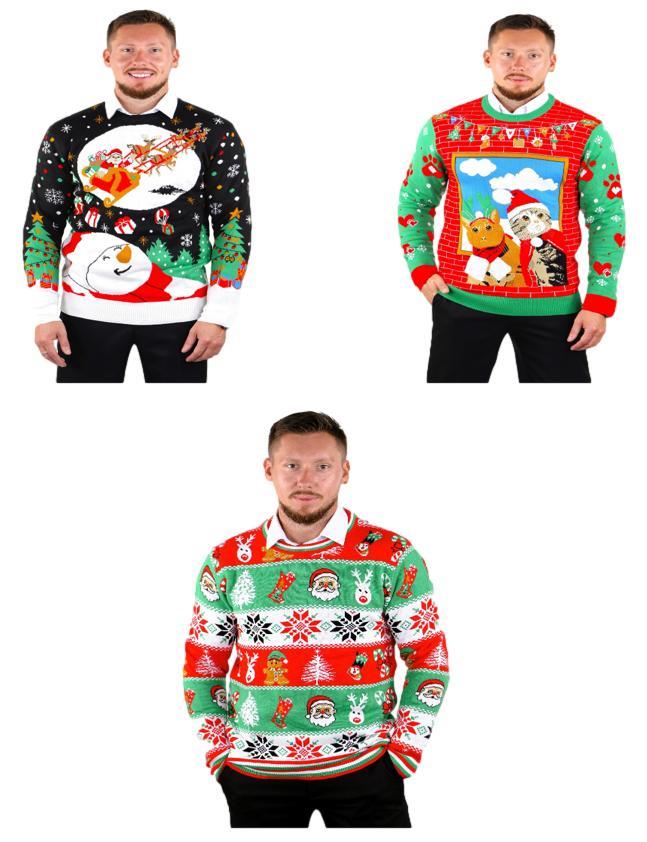 Suéter feo de Navidad SOCAL LOOK para hombre divertido suéter navideño - Imagen 1 de 19