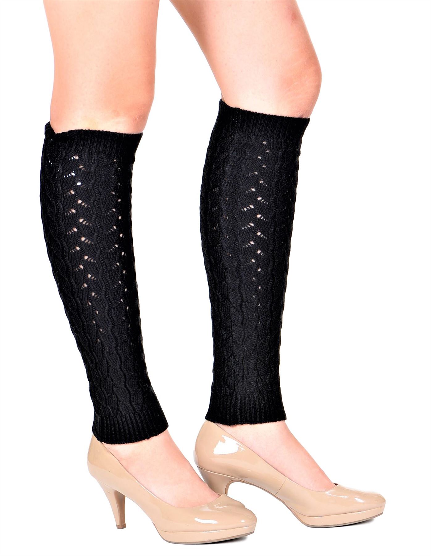 Calcetines largos de ganchillo tejidos con cable KESIS para mujer - Imagen 11 de 16