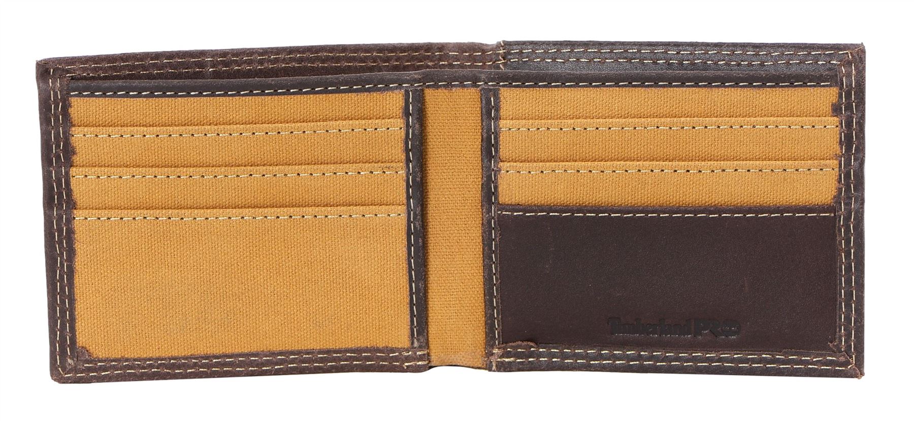 Timberland PRO Men's Canvas Leather RFID Bifold Wallet with Back ID Window - Picture 17 of 17