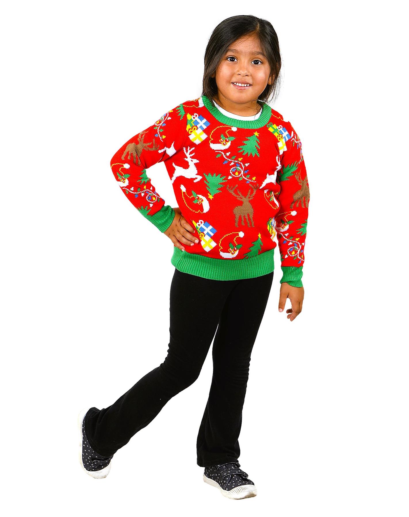SOCAL LOOK Kinder Ugly Christmas Sweater - Lustiger Urlaubspullover für Jungen & Mädchen - Bild 8 von 11