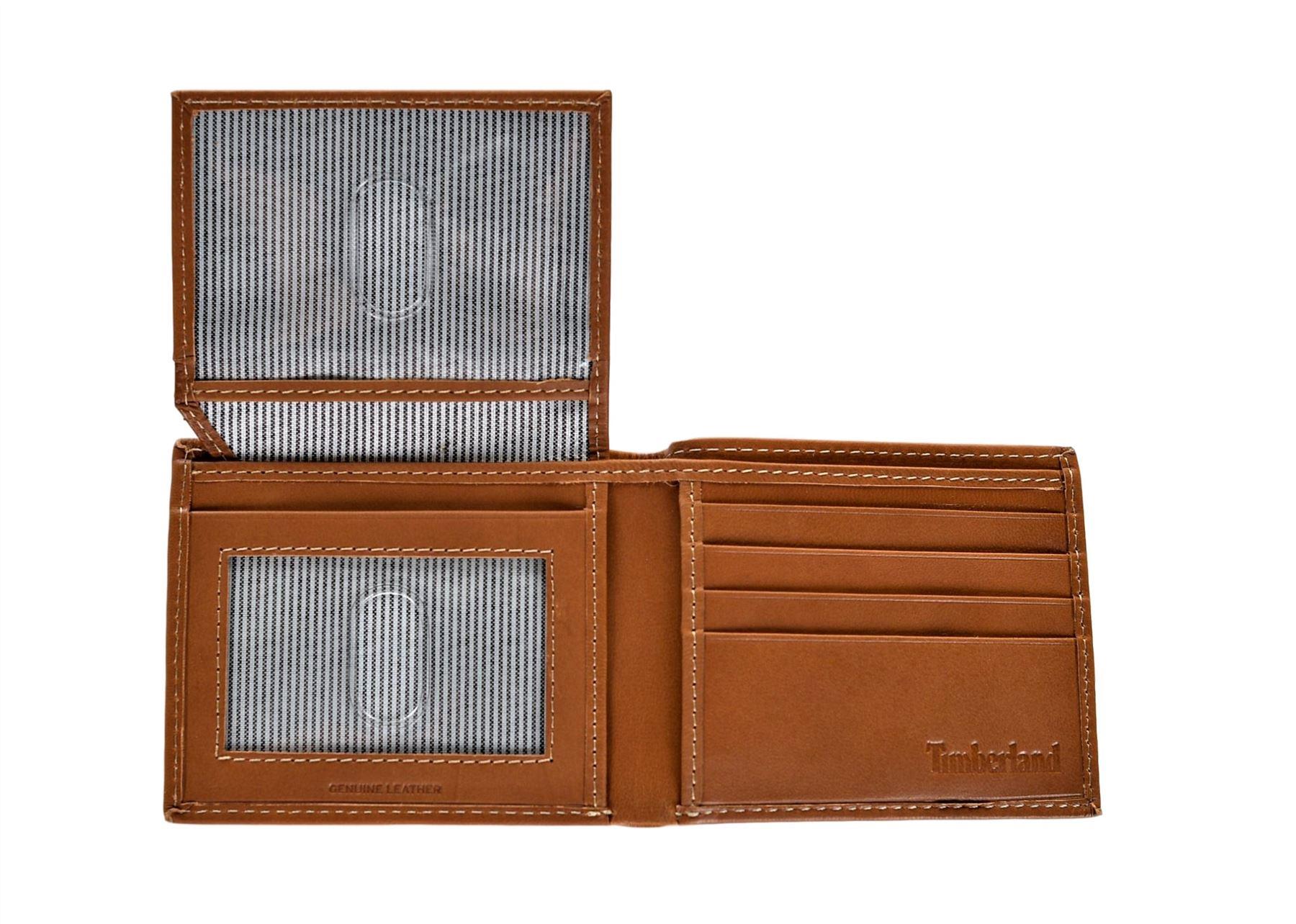 Timberland Men's Genuine Smooth Leather Cloudy Passcase Bifold Wallet - Picture 32 of 35