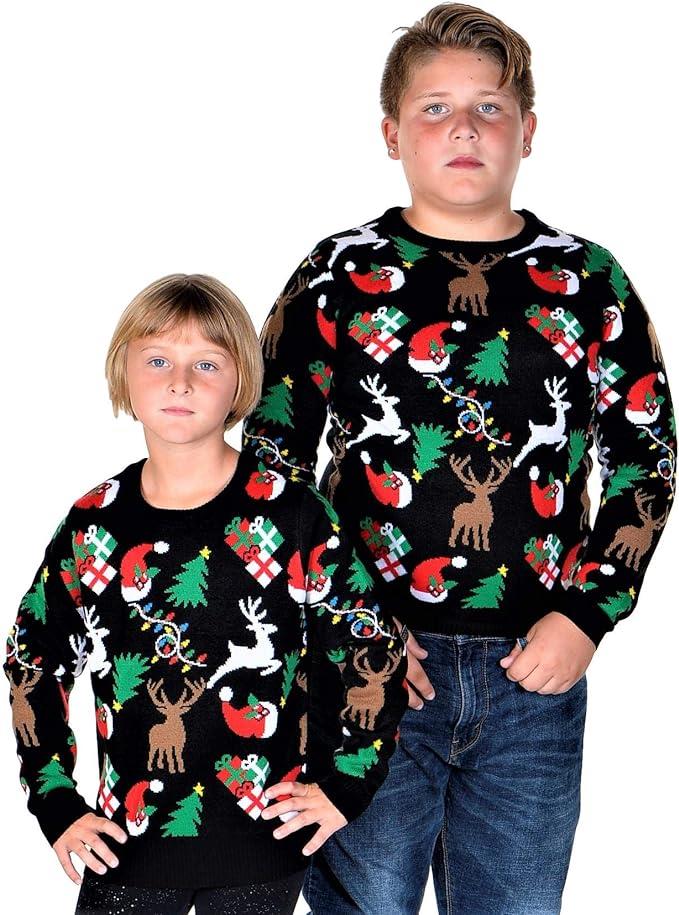 SOCAL LOOK Kids Ugly Christmas Sweater - Funny Holiday Pullover for Boys & Girls - Picture 8 of 9
