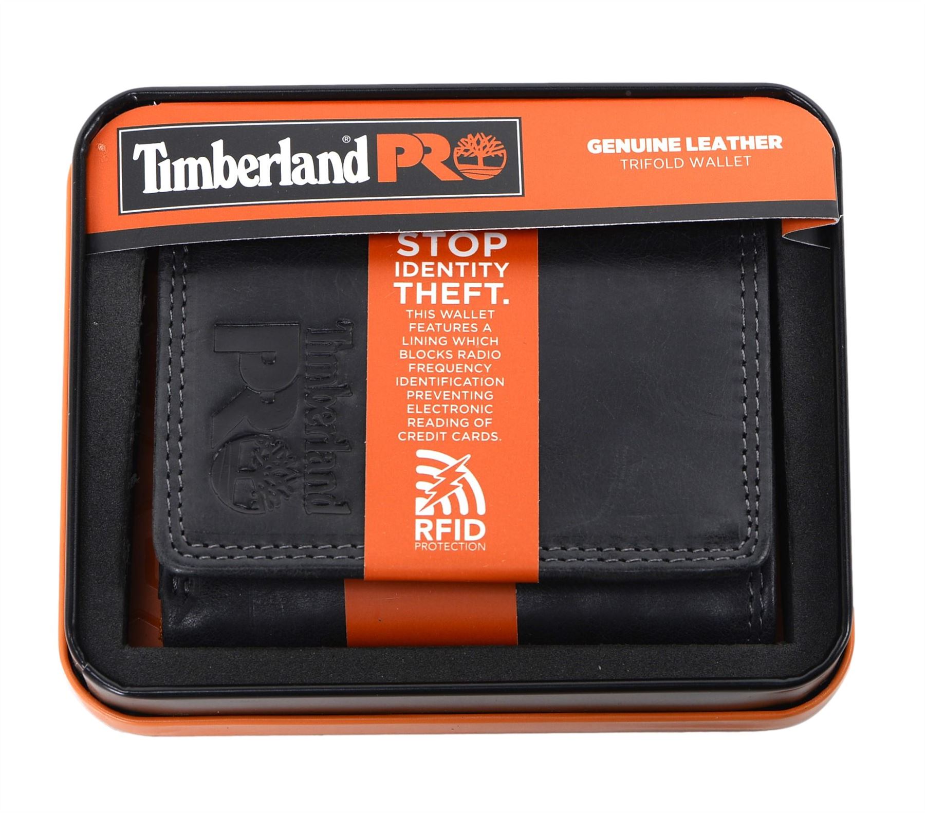 Timberland PRO Men's RFID Trifold Leather Wallet with ID Window - Picture 5 of 9