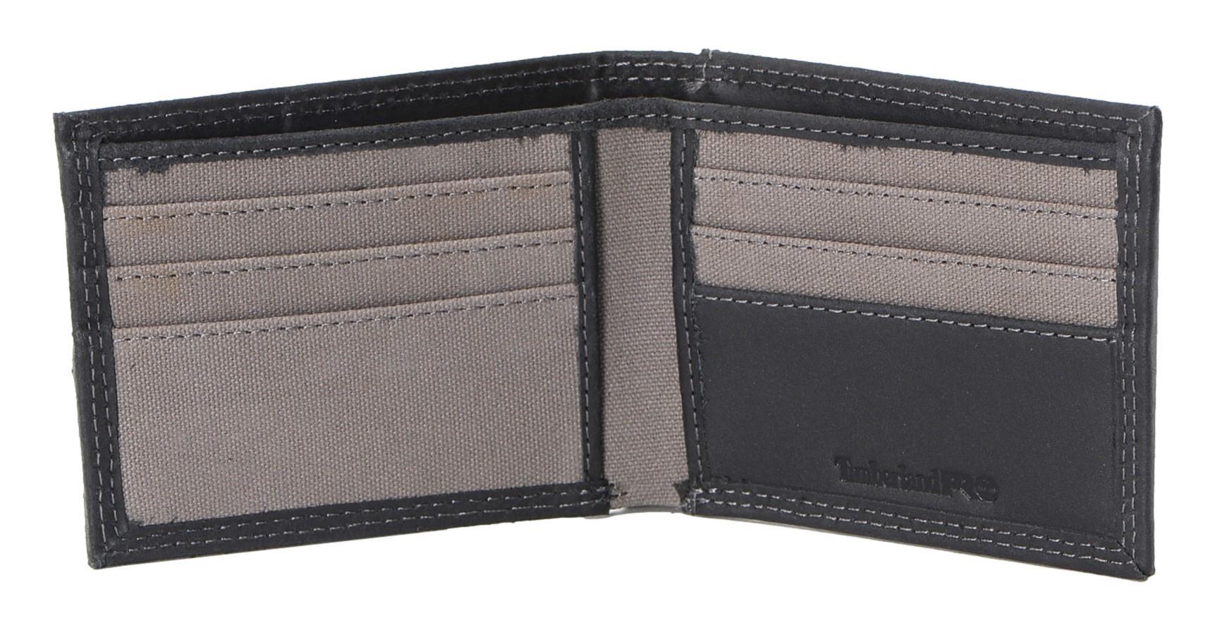 Timberland PRO Men's Canvas Leather RFID Bifold Wallet with Back ID Window - Picture 9 of 17