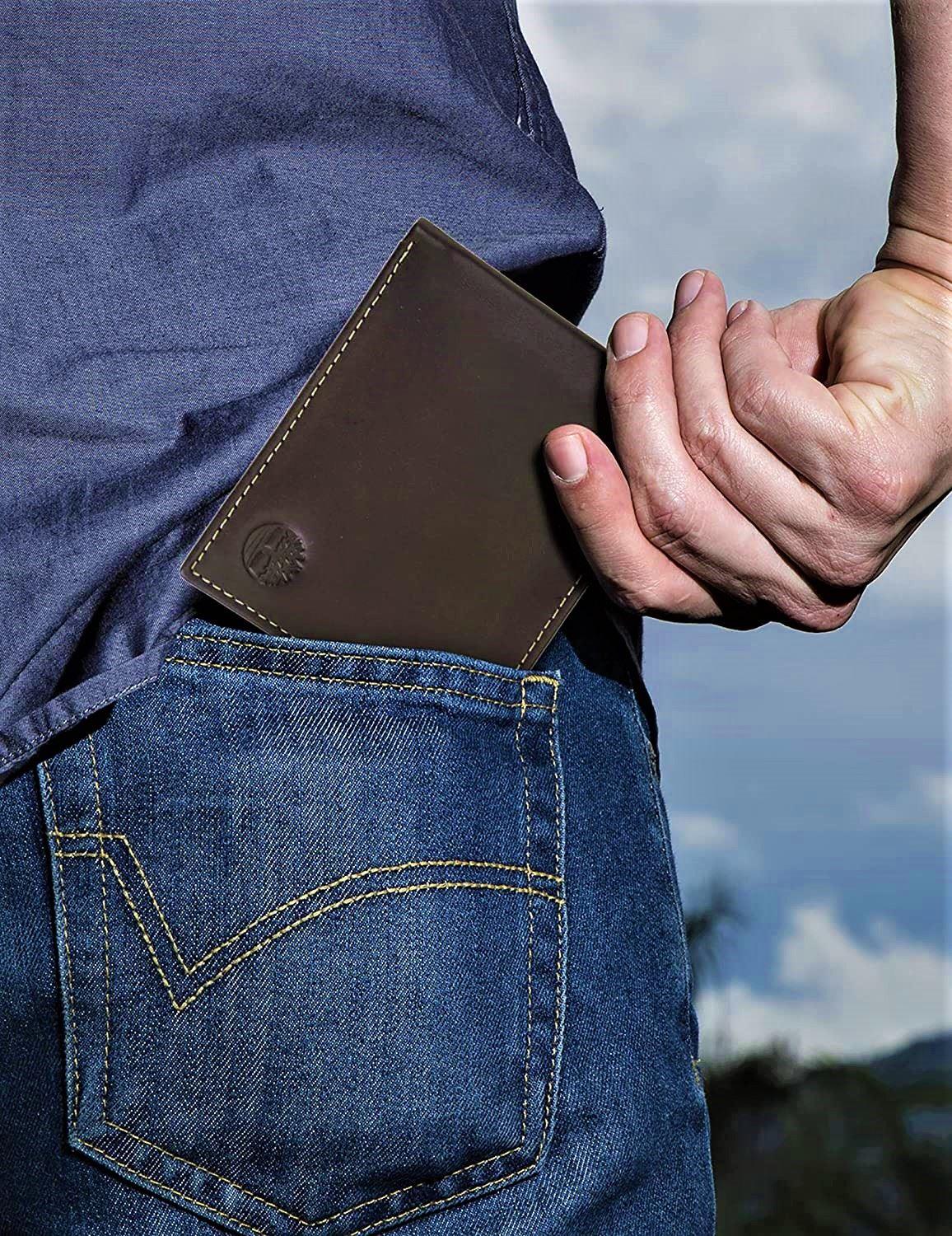 Timberland Men's Genuine Smooth Leather Cloudy Passcase Bifold Wallet - Picture 19 of 35