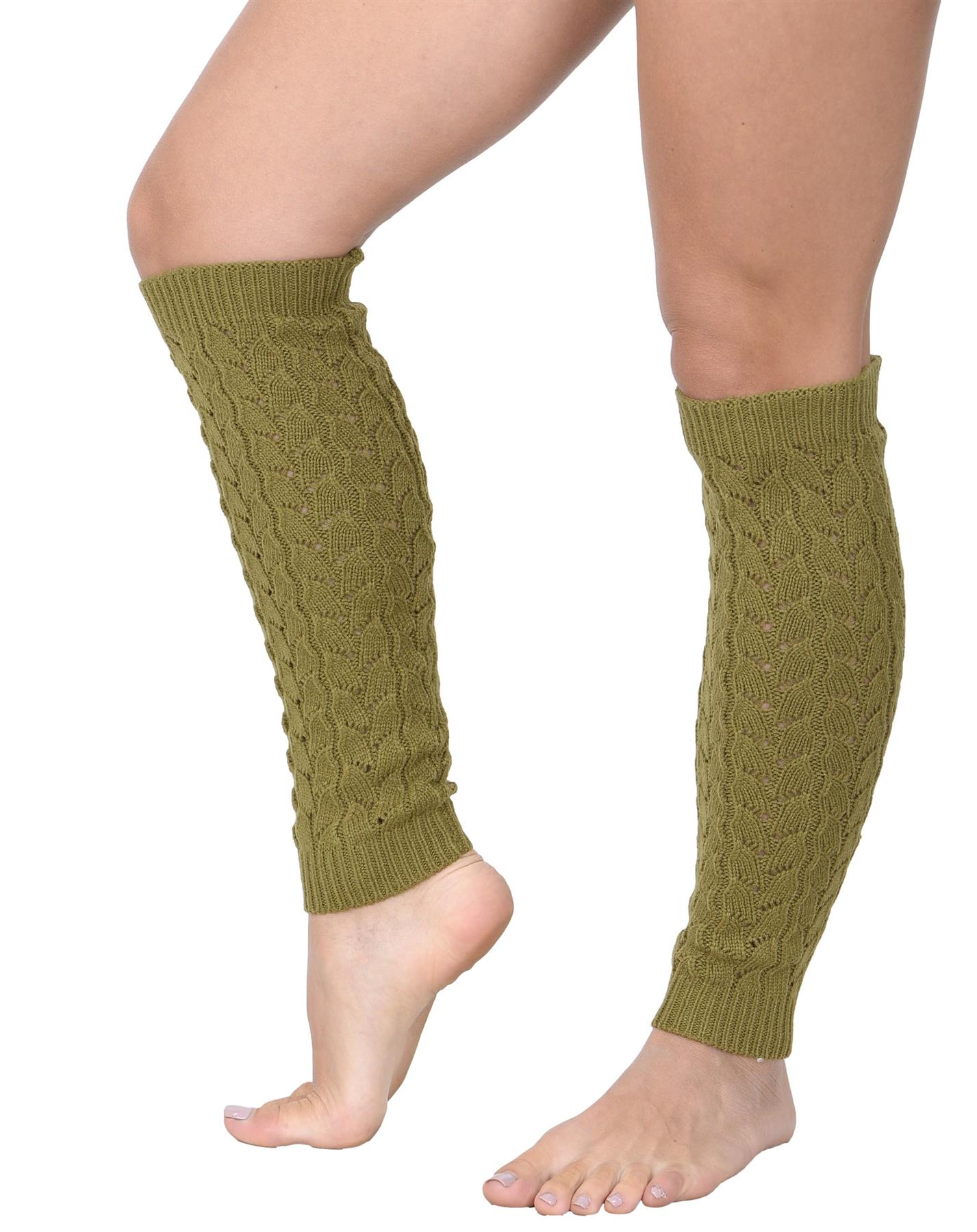 Calcetines largos de ganchillo tejidos con cable KESIS para mujer - Imagen 16 de 16