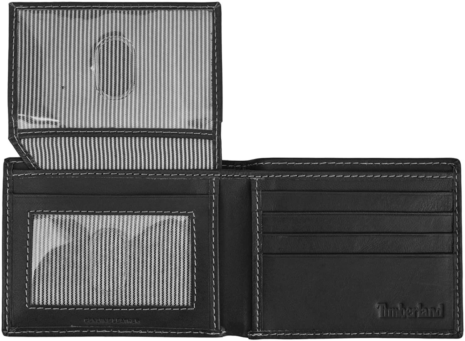 Timberland Men's Genuine Smooth Leather Cloudy Passcase Bifold Wallet - Picture 10 of 35