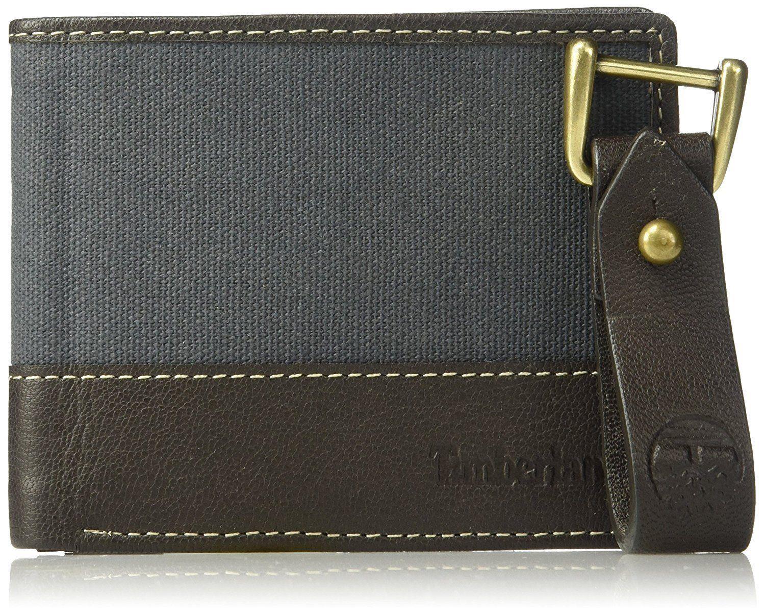 Timberland Men's Canvas Leather Billfold Wallet with Key FOB - Picture 23 of 25