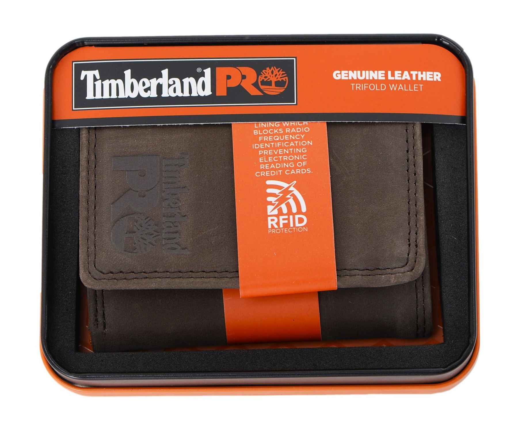 Timberland PRO Men's RFID Trifold Leather Wallet with ID Window - Picture 7 of 17