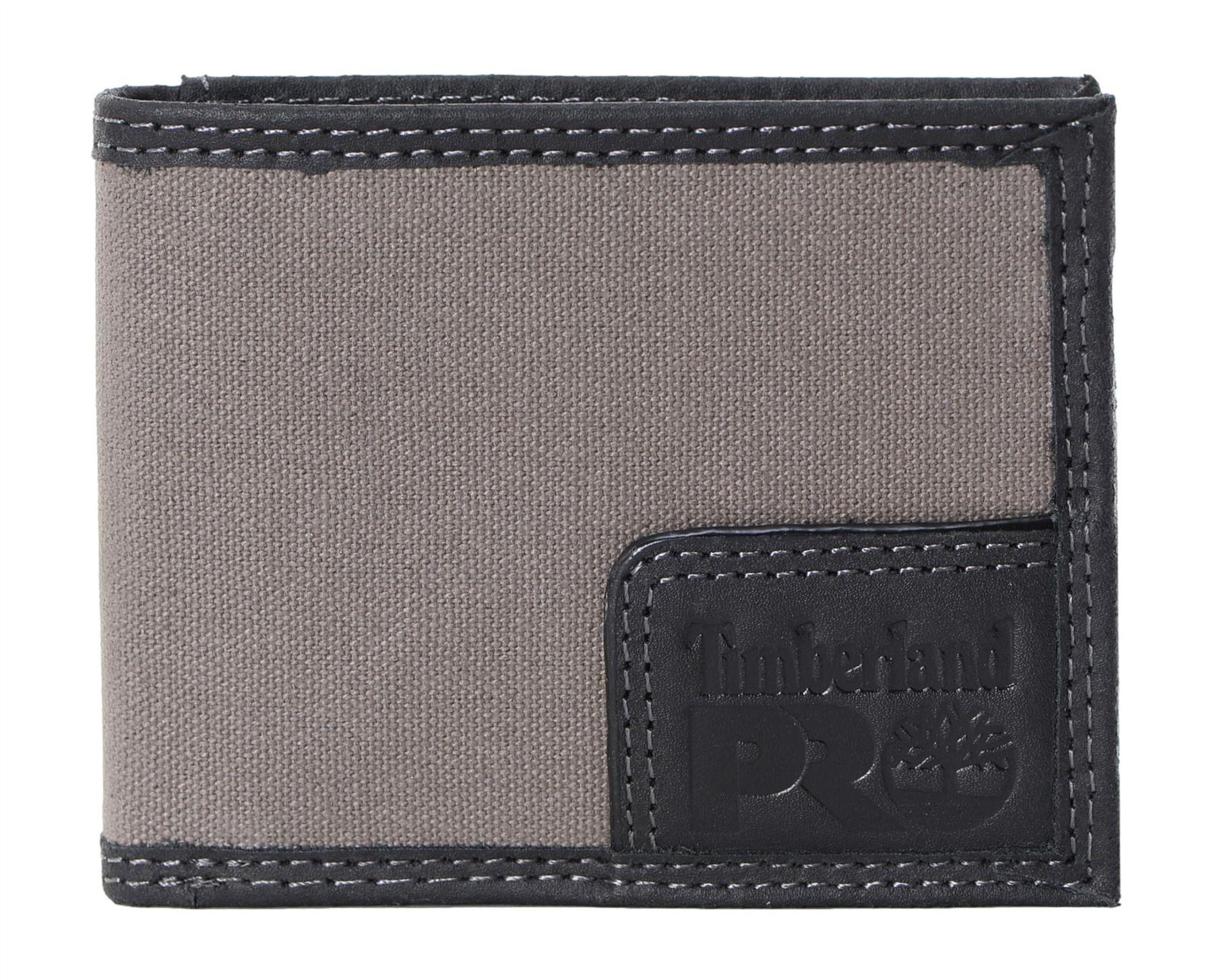 Timberland PRO Men's Canvas Leather RFID Bifold Wallet with Back ID Window - Picture 6 of 17