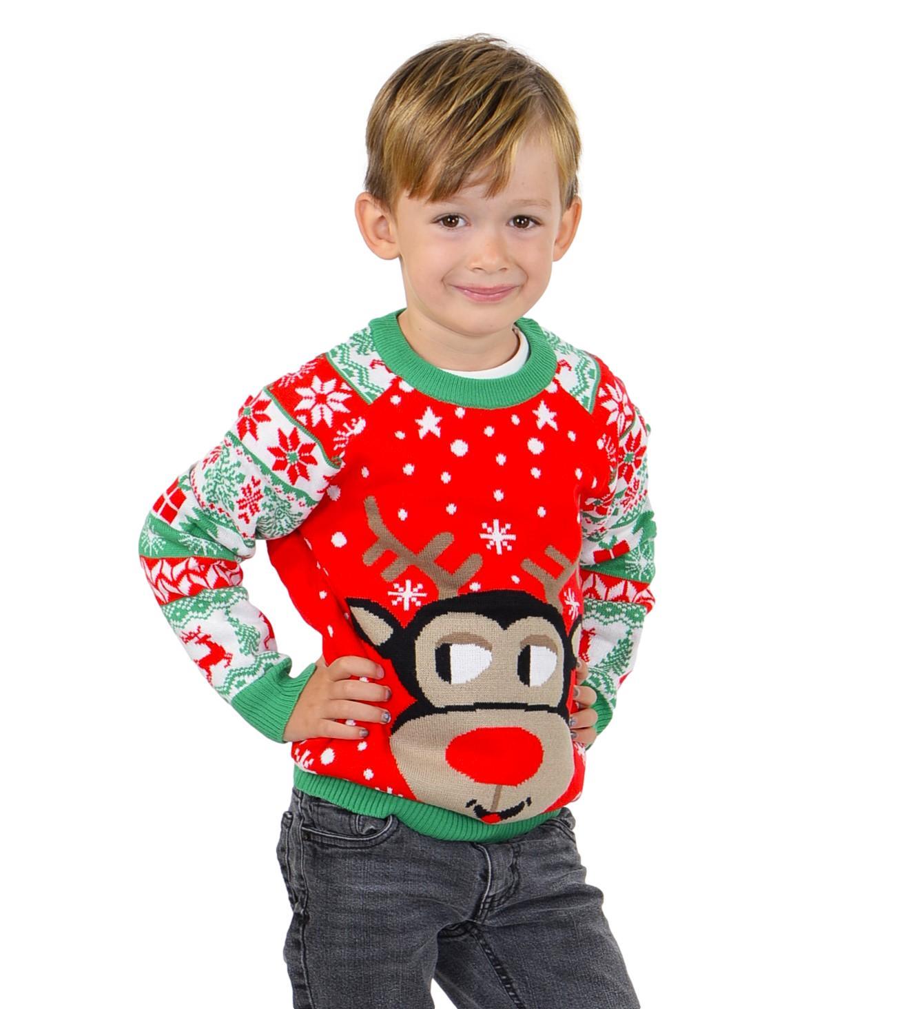SOCAL LOOK Kids Ugly Christmas Sweater - Funny Holiday Pullover for Boys & Girls - Picture 8 of 9
