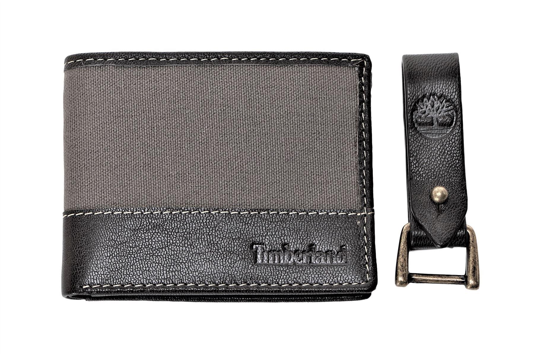 Timberland Men's Canvas Leather Billfold Wallet with Key FOB - Picture 15 of 25