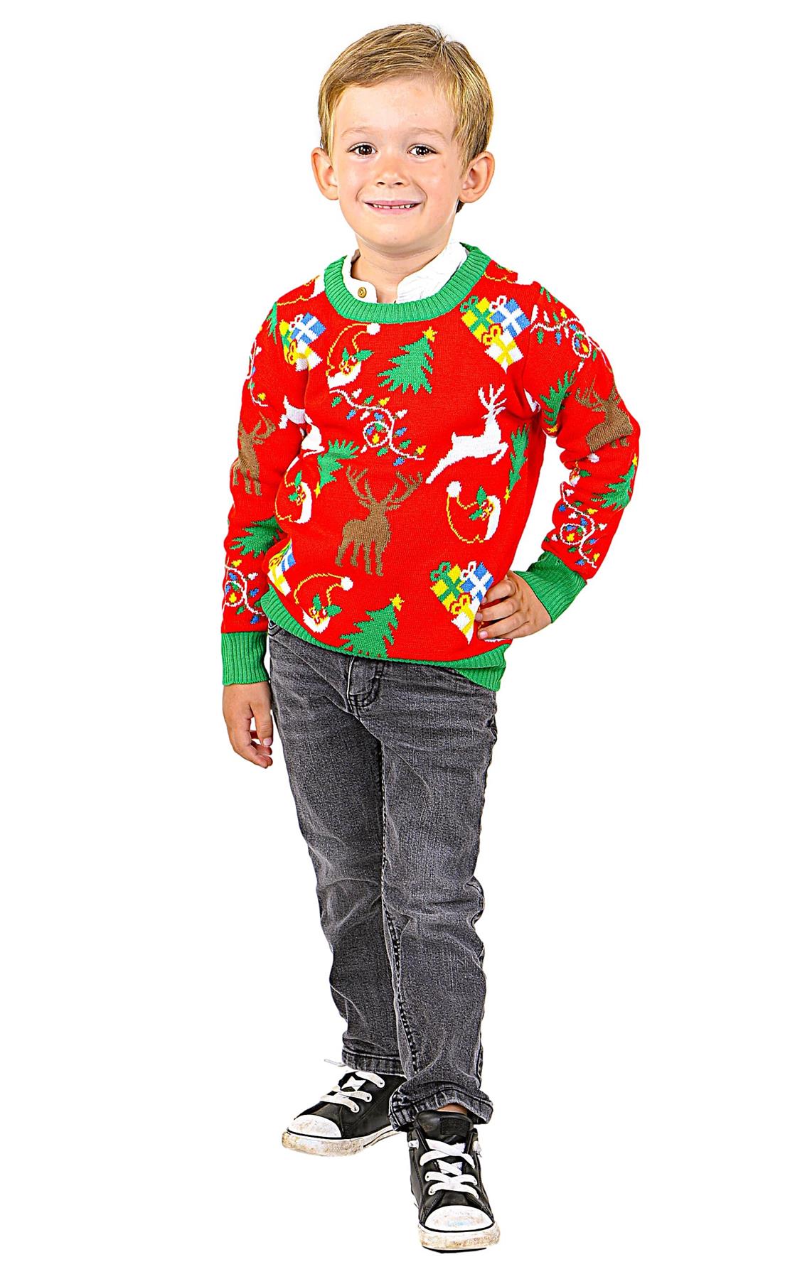 SOCAL LOOK Kinder Ugly Christmas Sweater - Lustiger Urlaubspullover für Jungen & Mädchen - Bild 10 von 11