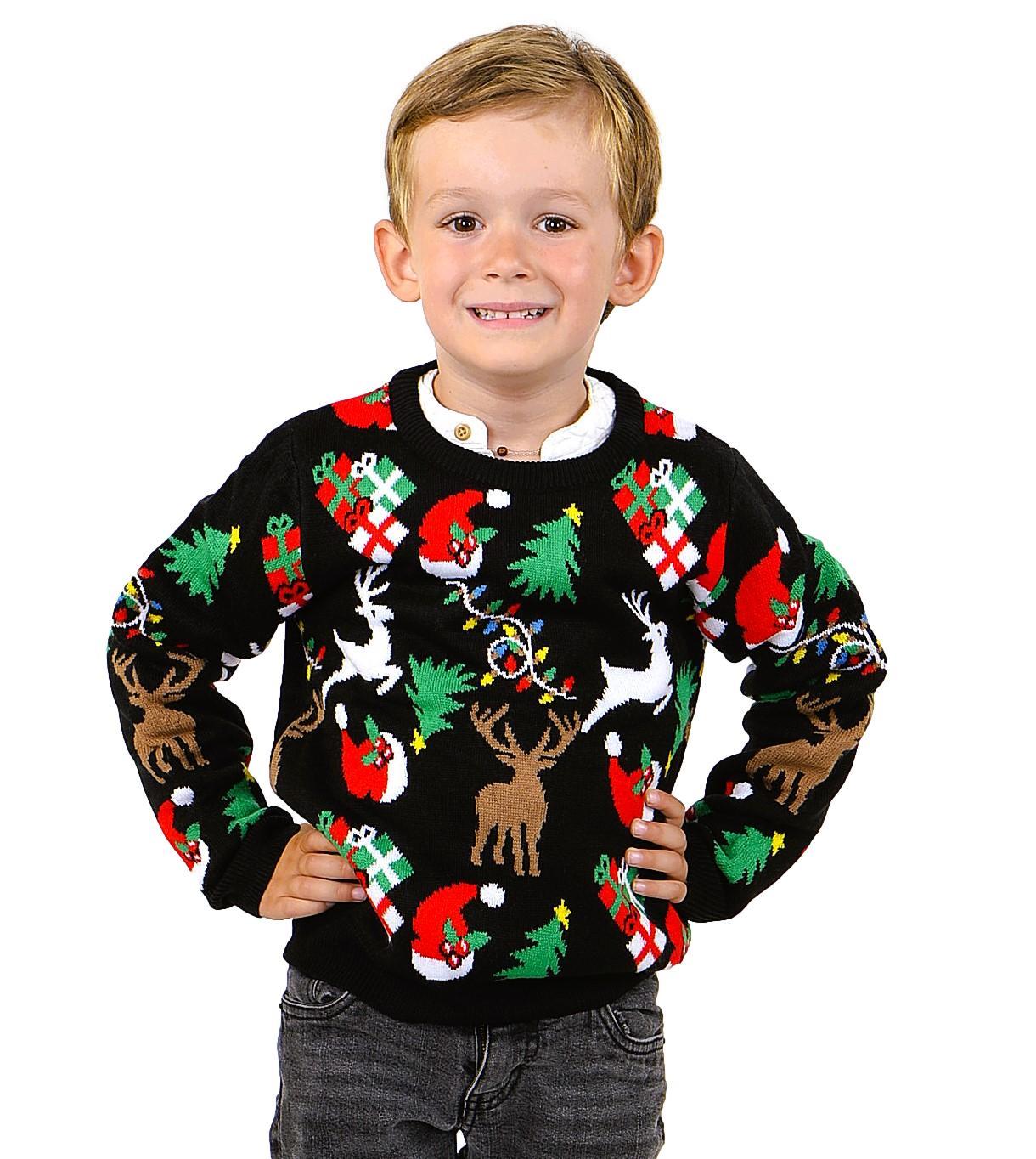 SOCAL LOOK Kids Ugly Christmas Sweater - Funny Holiday Pullover for Boys & Girls - Picture 1 of 9