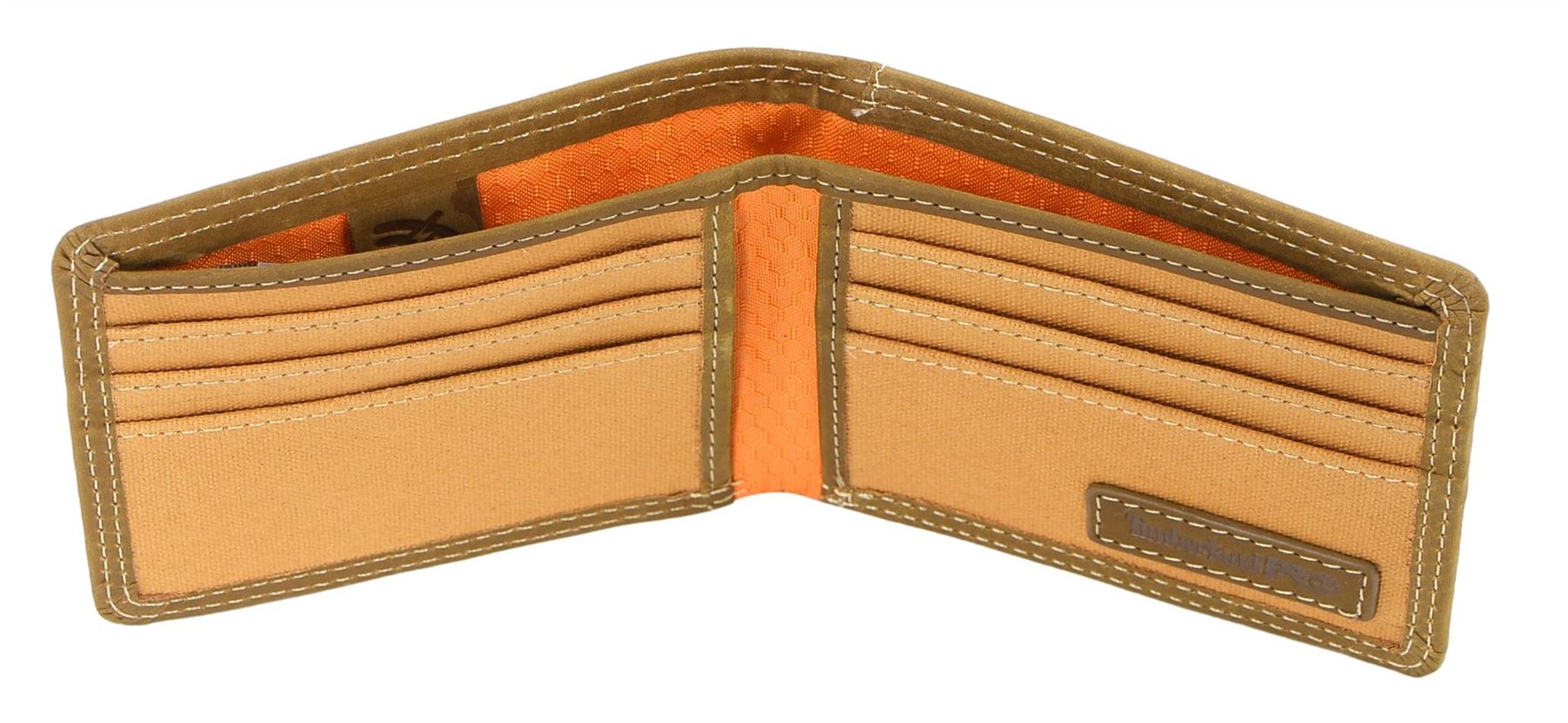 Timberland Pro schmale Herren-Geldbörse aus Leder mit RFID-Faltung und Ausweisfenster hinten - Bild 15 von 17