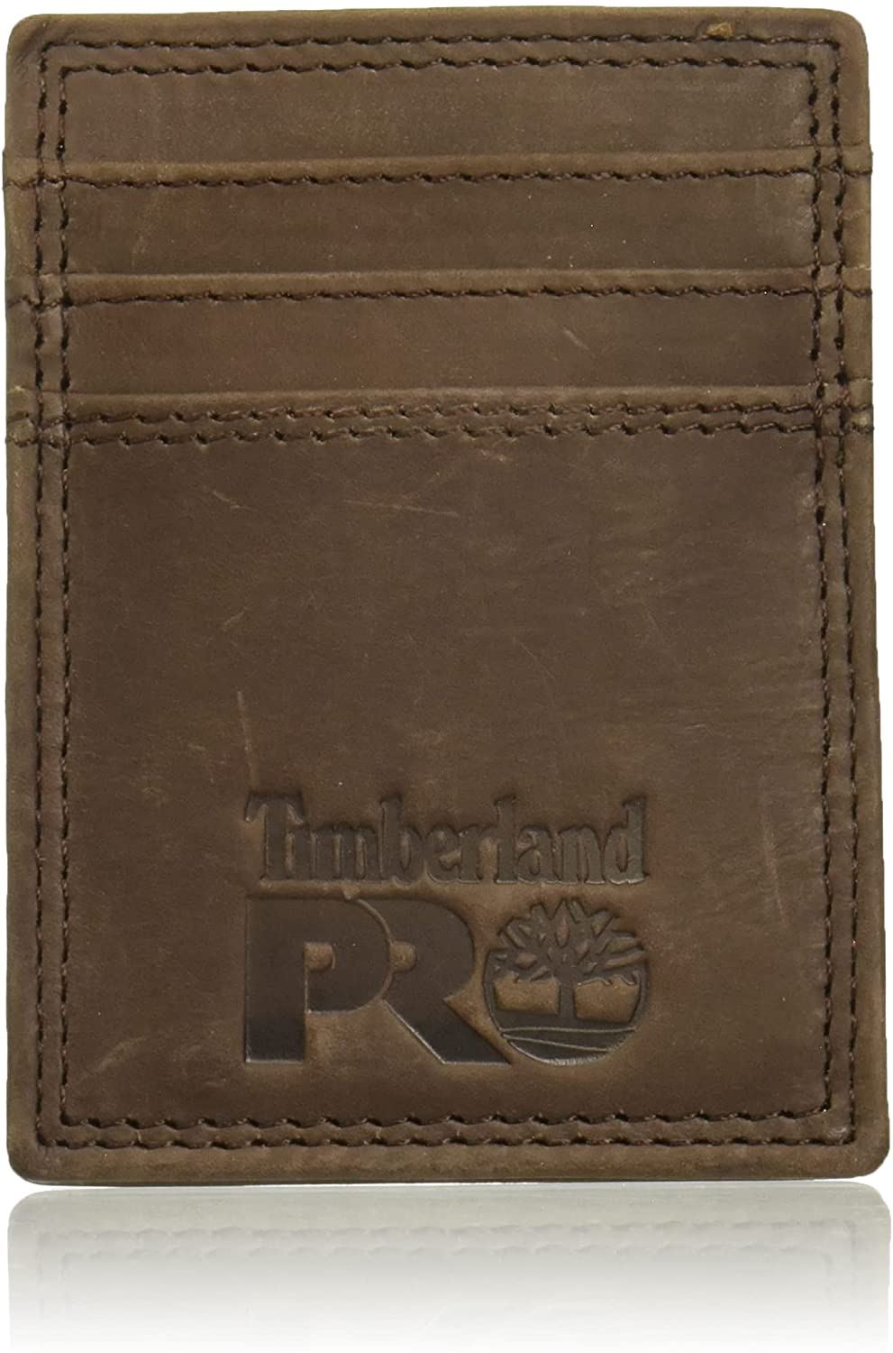 Timberland PRO Men's Leather Front Pocket Wallet with Money Clip Accessory - Picture 3 of 10